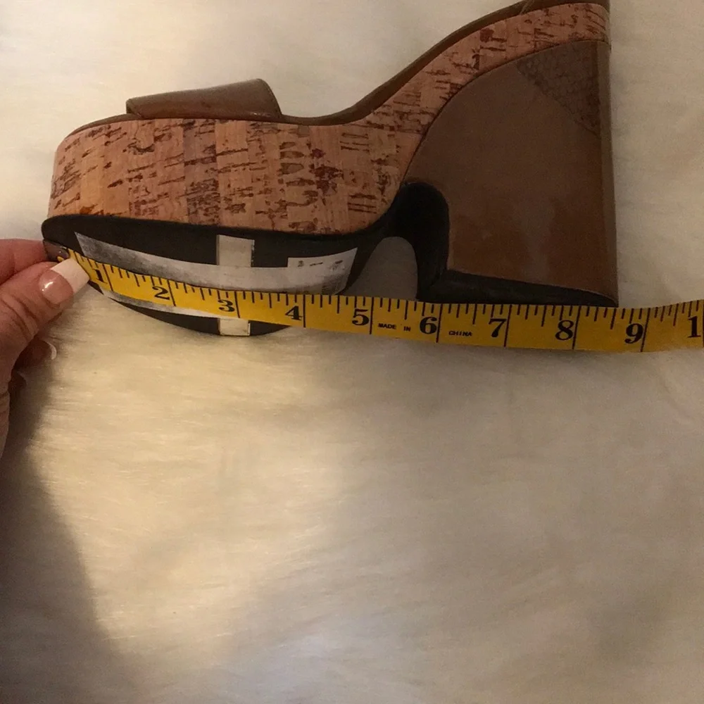 Dolce & Gabanna chunky cork and leather wedges